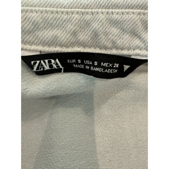 ZARA TRF PALE BLUE Pocket Jacket, size small - Picture 3 of 15